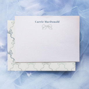 Tarjeta Pequeña Papel de carta personalizado con lazos de acuarela