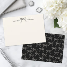 Papel de carta personalizado con lazos negros y ma
