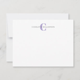 Tarjeta Pequeña Papel de carta personalizado con monograma de lava