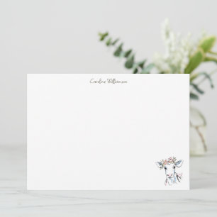 Tarjeta Pequeña Papel de carta personalizado con nombre de ternera