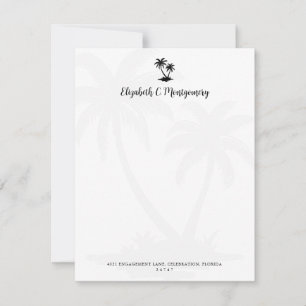 Tarjeta Pequeña Papel de carta personalizado con palmera tropical