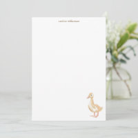 Papel de carta personalizado con patito acuarela