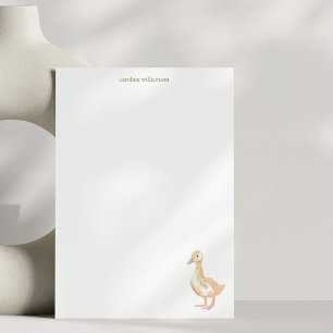 Tarjeta Pequeña Papel de carta personalizado con patito acuarela