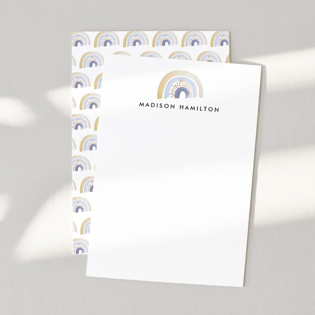 Tarjeta Pequeña Papel de carta personalizado de acuarela azul arco (Subido por el creador)