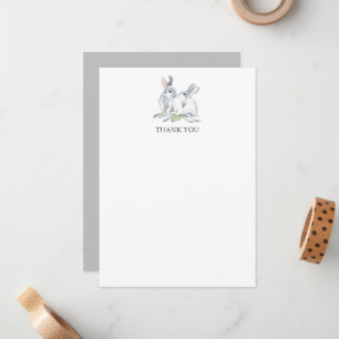 Tarjeta Pequeña Papel de Carta Personalizado de Conejito de Primav