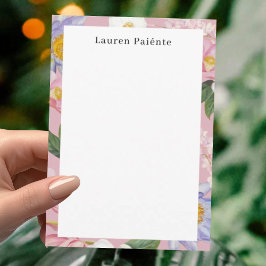Tarjeta Pequeña Papel de carta personalizado de flores