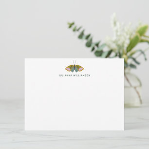 Tarjeta Pequeña Papel de carta personalizado de mariposa caprichos