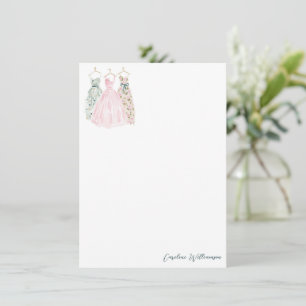 Tarjeta Pequeña Papel de carta personalizado de moda de vestido de