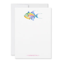 Papel de carta personalizado de peces tropicales c