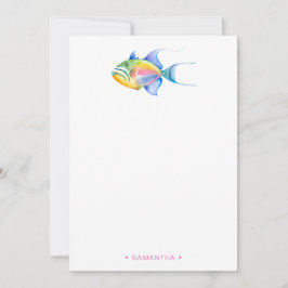 Tarjeta Pequeña Papel de Carta Personalizado de Peces Tropicales C