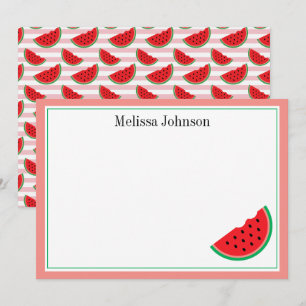 Tarjeta Pequeña Papel de carta personalizado de verano con sandía