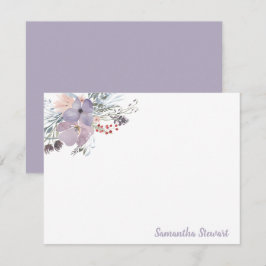 Tarjeta Pequeña Papel de carta personalizado Flor de Lila 
