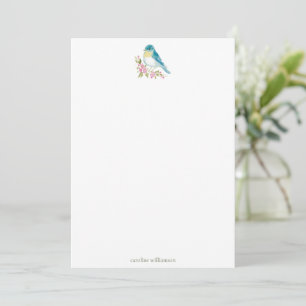 Tarjeta Pequeña Papel de carta personalizado Floral de Azulillo al