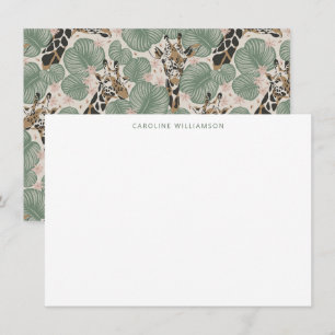 Tarjeta Pequeña Papel de carta personalizado Hoja Tropical de Jira
