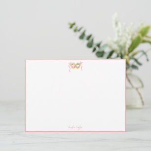 Tarjeta Pequeña Papel de carta personalizado Máscara de disfraz Ro