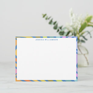 Tarjeta Pequeña Papel de carta personalizado moderno arcoíris colo