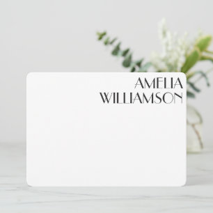 Tarjeta Pequeña Papel de carta personalizado negro Art Deco vintag