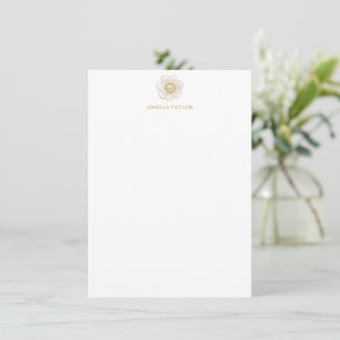 Tarjeta Pequeña Papel de carta personalizado Rosa Coquette Daisy P