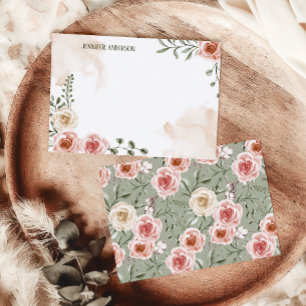 Tarjeta Pequeña Papel de carta personalizado rústico bohemio rosa