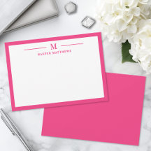 Papel de carta personalizado simple clásico rosa