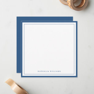 Tarjeta Pequeña Papel de carta simple con borde azul marino básico