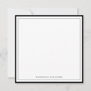 Tarjeta Pequeña Papel de carta simple con borde negro personalizab