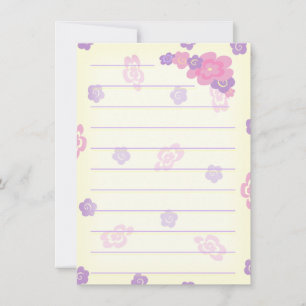 Tarjeta Pequeña Papel de Doodles de Flor Girly (grueso)