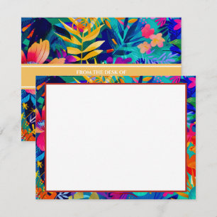 Tarjeta Pequeña Papel de Escritorio Botánico Colorido I Floral Tro