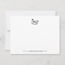 Papel de origen negro Swan Crane Stationery