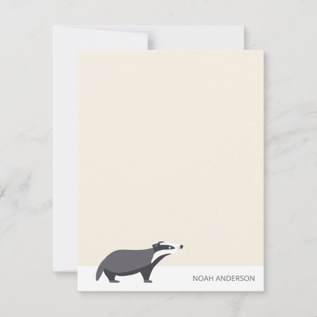 Tarjeta Pequeña Papel de papel para niños de animales de bosque de (Anverso)