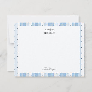 Tarjeta Pequeña Papel Elegante Corazón y Raya Azul