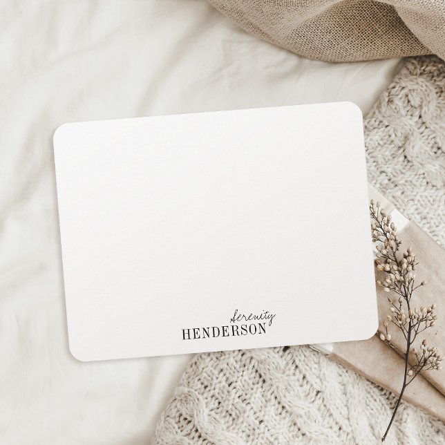 Tarjeta Pequeña Papel minimalista profesional personalizado (Minimalist professional personalized stationery note card)