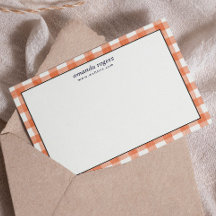 Papel Monograma Cuadros Búfalo Acuarela Naranja
