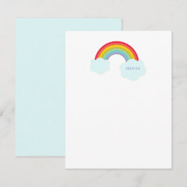 Tarjeta Pequeña Papel personalizado arcoíris retro para niños