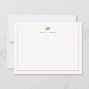 Tarjeta Pequeña Papel Personalizado con Borde Rosa Croissant