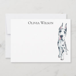 Tarjeta Pequeña Papel personalizado con Gran Danés