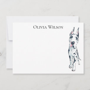 Tarjeta Pequeña Papel personalizado con Gran Danés