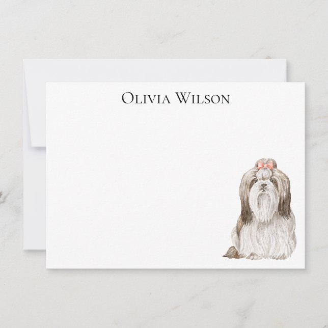 Tarjeta Pequeña Papel personalizado con perro (Anverso)