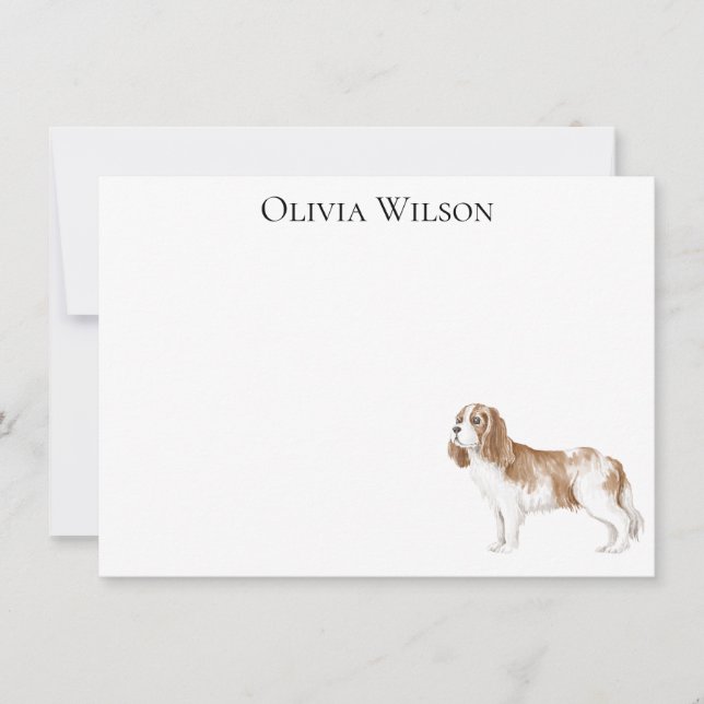 Tarjeta Pequeña Papel personalizado con spaniel (Anverso)