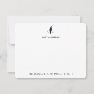 Tarjeta Pequeña Papel personalizado de colibrí Jacobino Negro