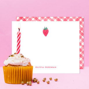 Tarjeta Pequeña Papel Personalizado de Fresa – Fruta Roja