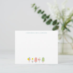 Tarjeta Pequeña Papel Personalizado de Helado de Pastel de Verano