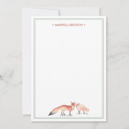 Tarjeta Pequeña Papel Personalizado de Zorro Rojo