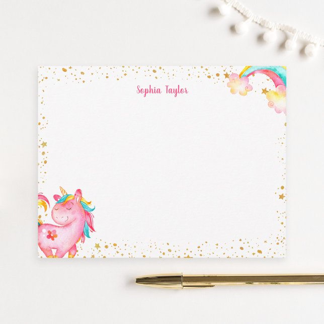 Tarjeta Pequeña Papel Personalizado Magico Unicornio Estrellas Niñ (Subido por el creador)