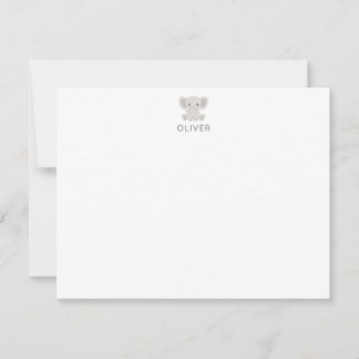 Tarjeta Pequeña Papel Personalizado para Niños Elefante Plano