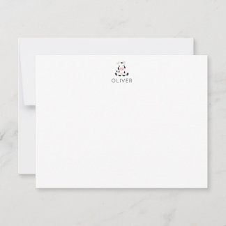 Tarjeta Pequeña Papel Personalizado para Niños Vaca Bebé Plano