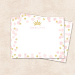 Tarjeta Pequeña Papelaria de Cumpleaños de Princesa con Lunares Ro<br><div class="desc">Este diseño presenta una corona de princesa acentuada con confeti suave rosa y dorado brillante. ¡Haga clic en el botón personalizar para tener más flexibilidad al agregar su propio texto! Las variaciones de este diseño, colores adicionales, así como productos coordinados están disponibles en nuestra tienda, zazzle.com/store/doodlelulu. ¡Contáctenos si necesita que...</div>