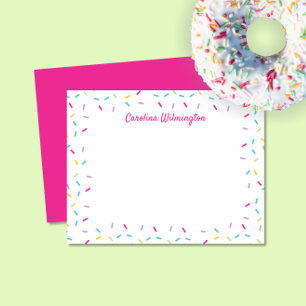 Tarjeta Pequeña Papelaria Femenina Colorida con Purpurina Adorable