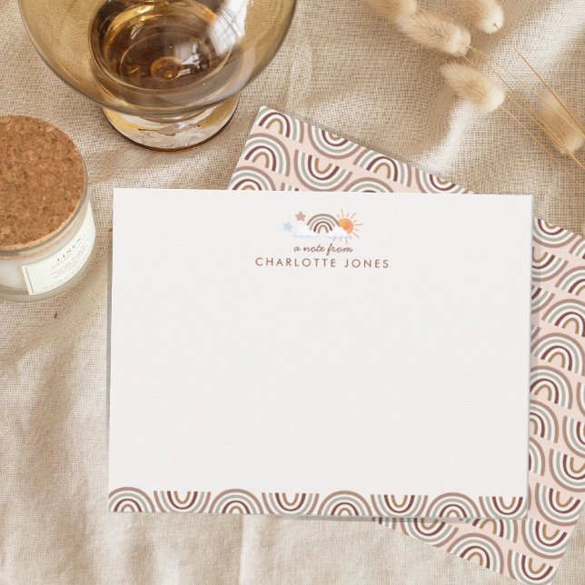 Tarjeta Pequeña Papelaría infantil con patrón geométrico de arcoír (Subido por el creador)