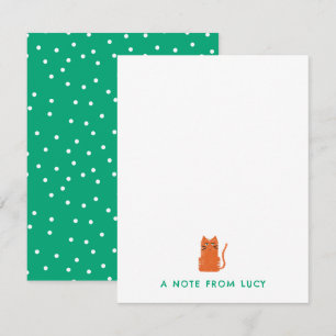 Tarjeta Pequeña Papelaría infantil de gato naranja gruñón